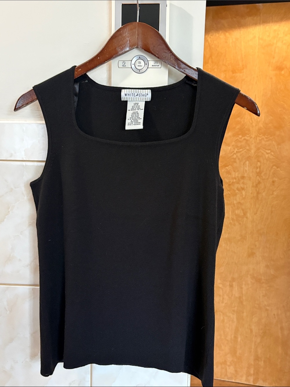 White Stag Black Square-Neck Sleeveless Tank